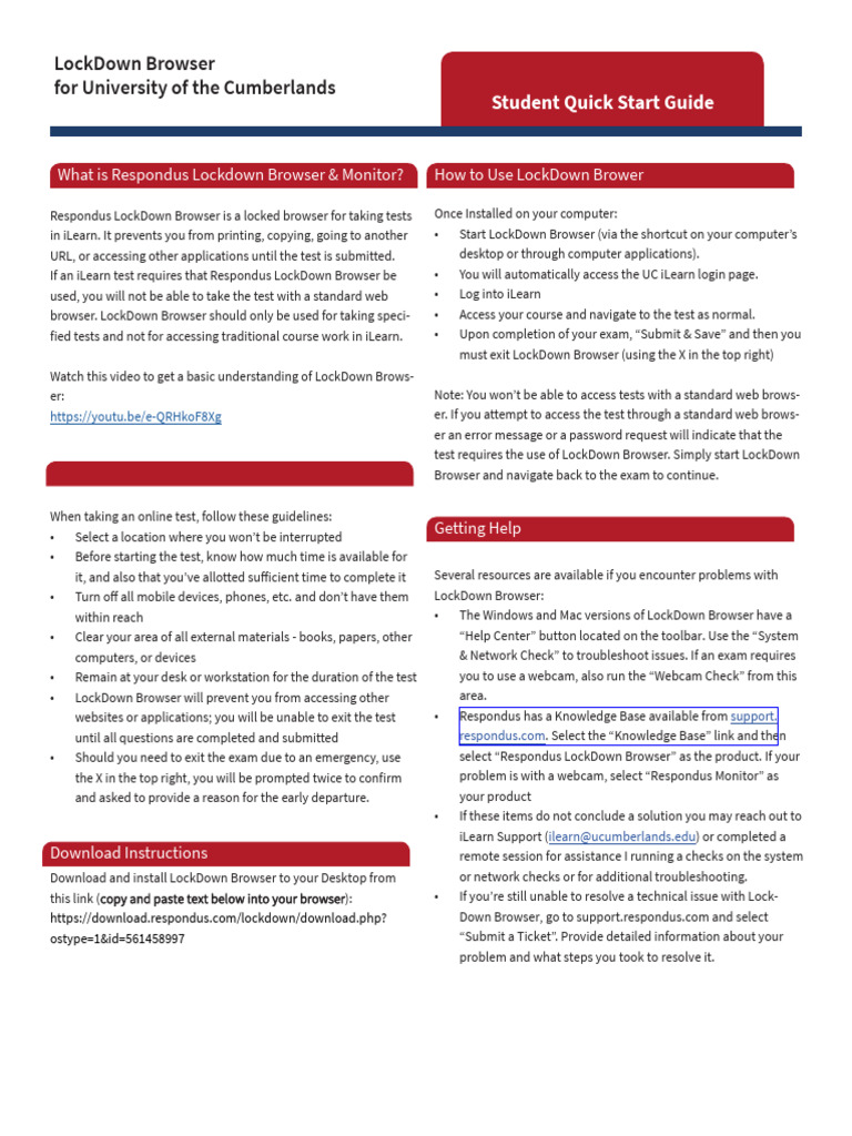 LockDown Browser Student Guide | PDF | World Wide Web | Internet & Web