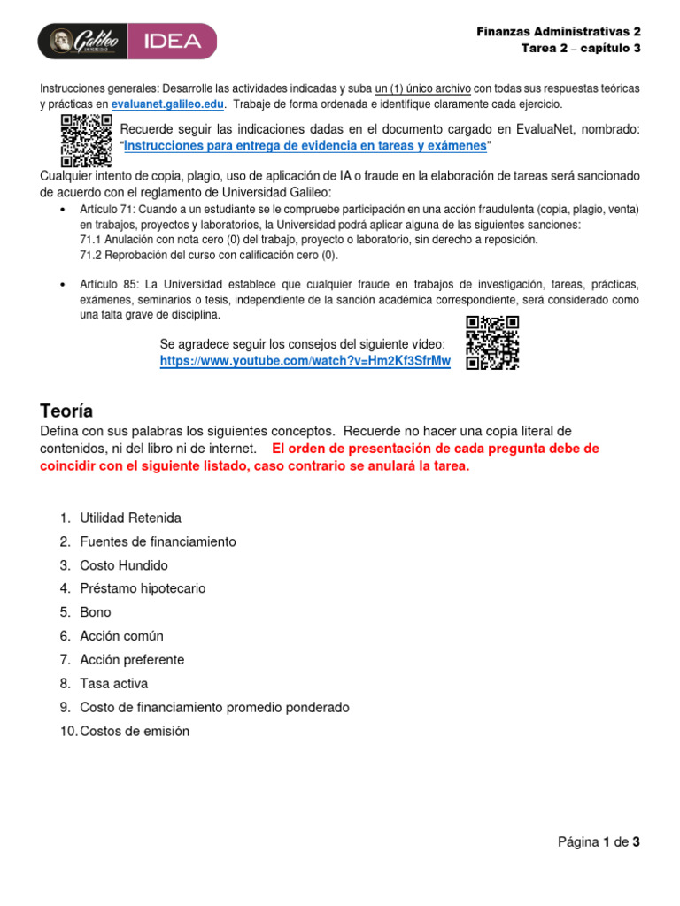Tarea de Finanzas Administrativas | PDF | Compartir (Finanzas) | Economias