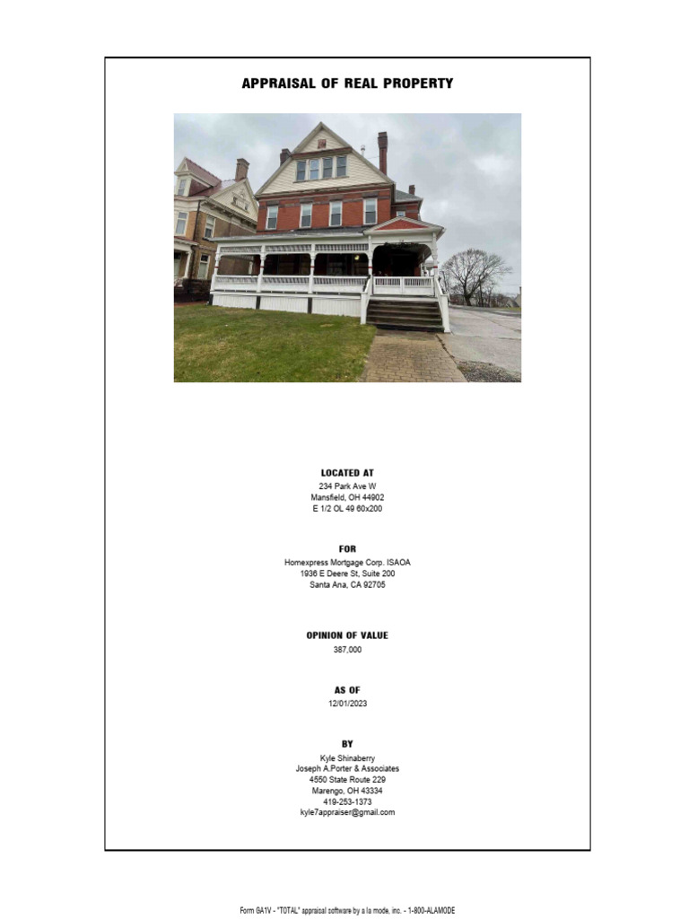 Mansfield Property Appraisal Report | PDF | Basement | Real Estate ...