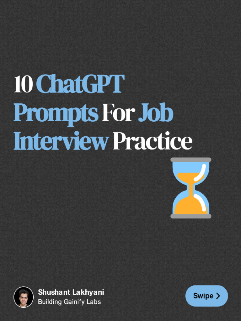 10 ChatGPT Prompts For Job INterview | PDF