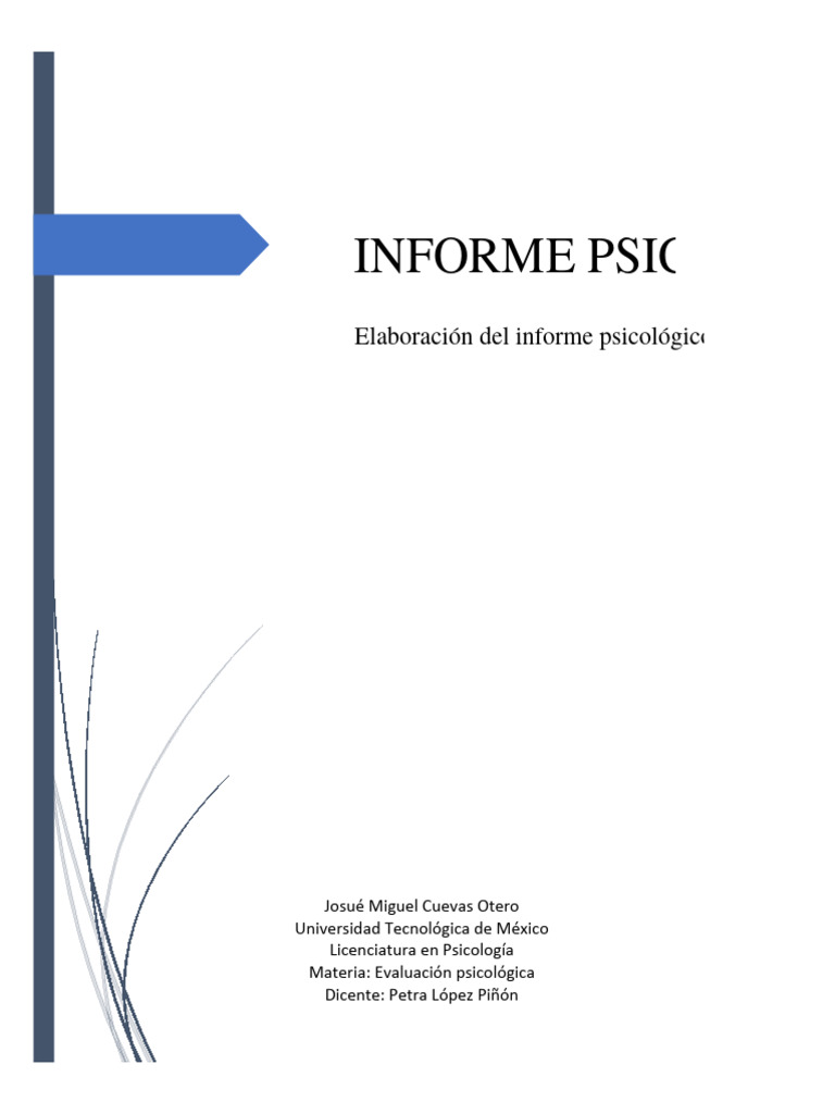 Informe Psicologico | PDF | Depresión (estado de ánimo) | Las emociones