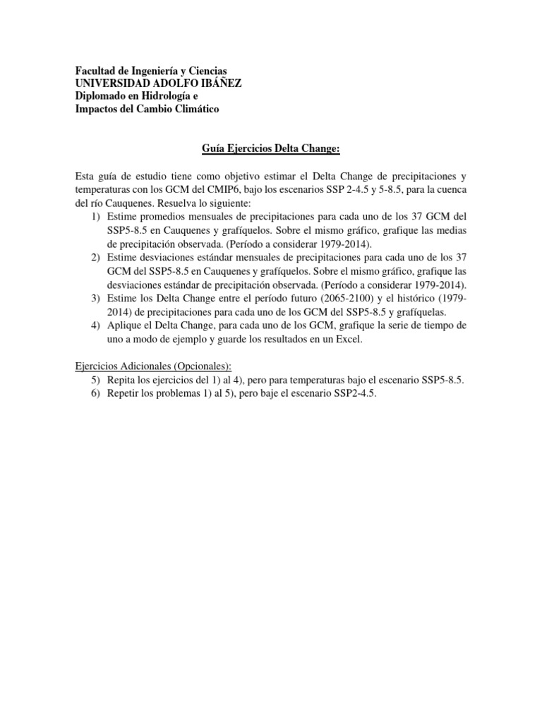 Delta Change en Precipitaciones y Temperaturas | PDF | Hidrología ...