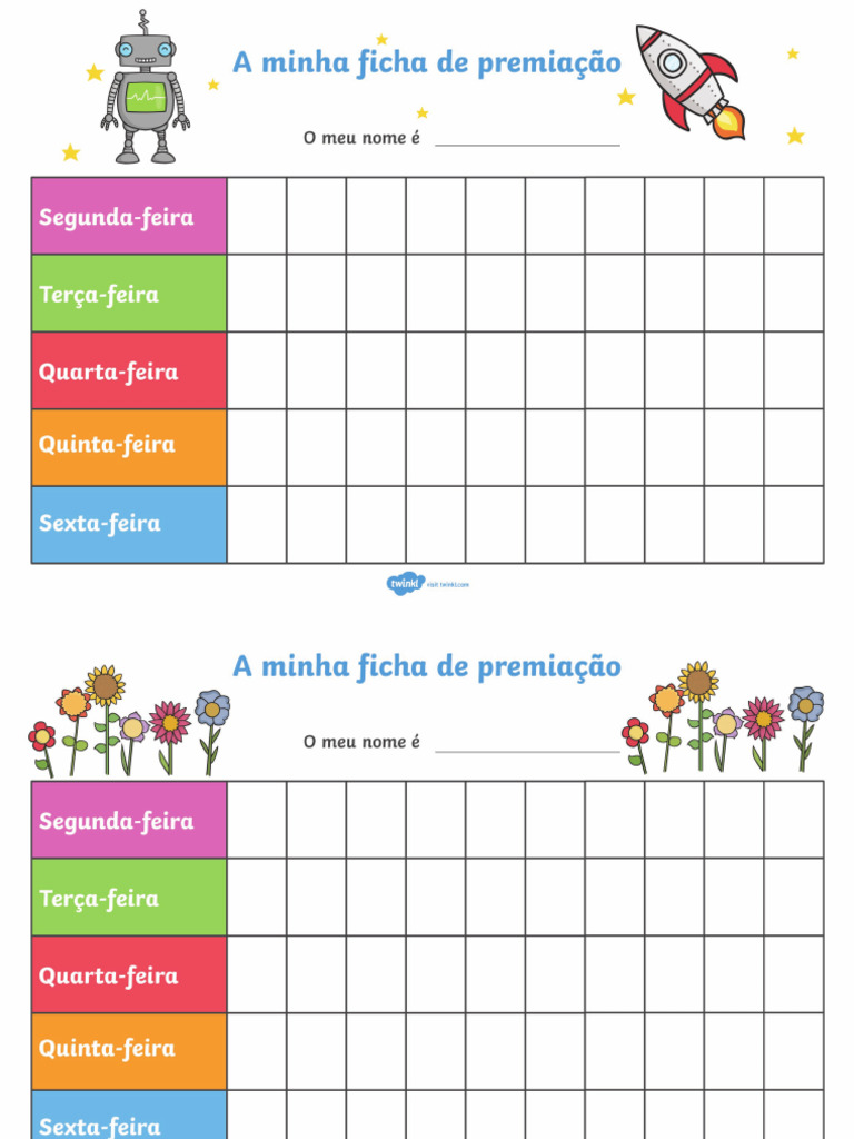 Fichas de Premiacao Pacote | PDF