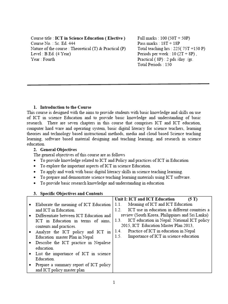 Sc. Ed. 444 ICT in Science Education | PDF | Educational Technology ...