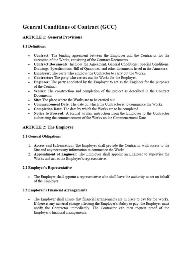 General Conditions of Construction Contract | PDF | Employment | Insurance