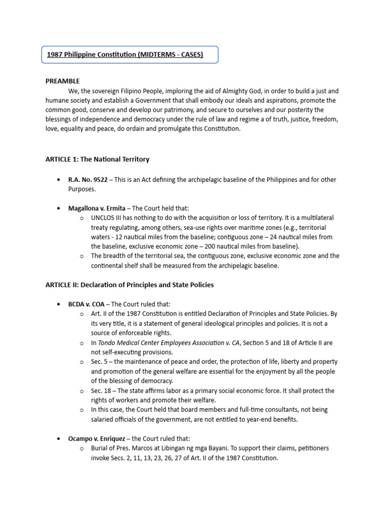 1987 Philippine Constitution Overview | PDF | Territorial Waters | Treaty