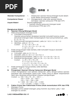 Matеmаtіka Kelas 6 Sd Sеmeѕter 1