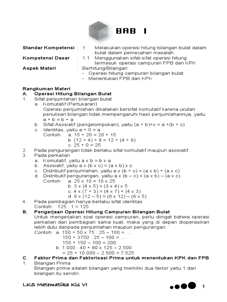 Matematika Kelas 6 Sd Semester 1 Pdf
