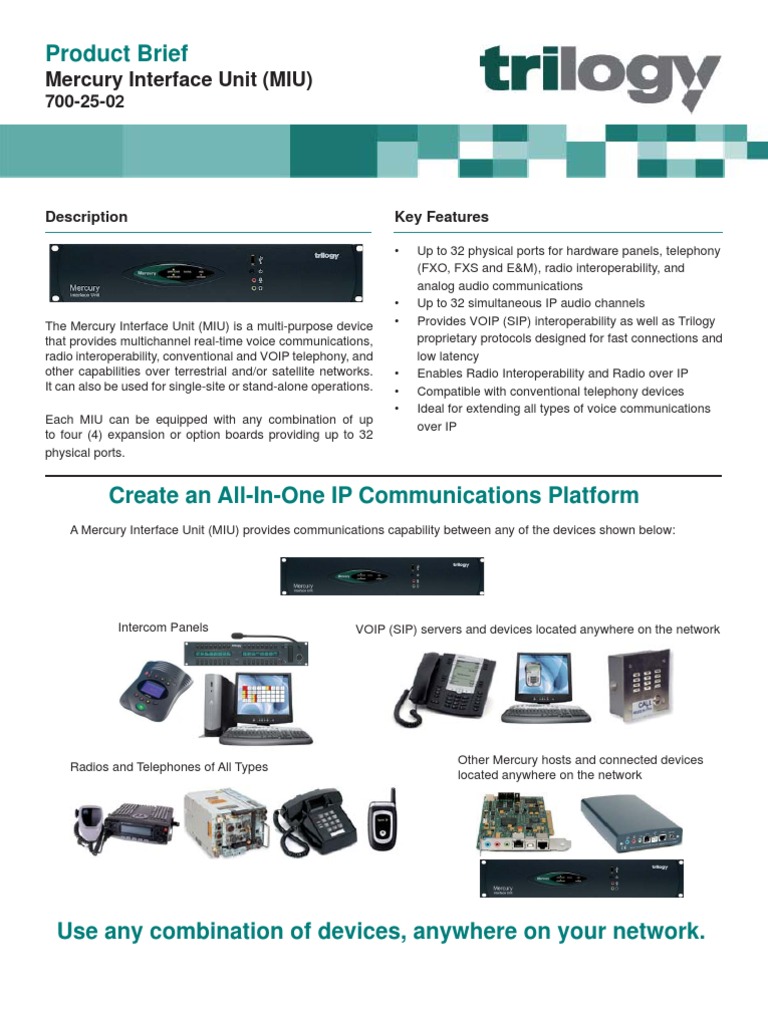 Mercury Interface Unit Overview | PDF | Voice Over Ip | Session ...