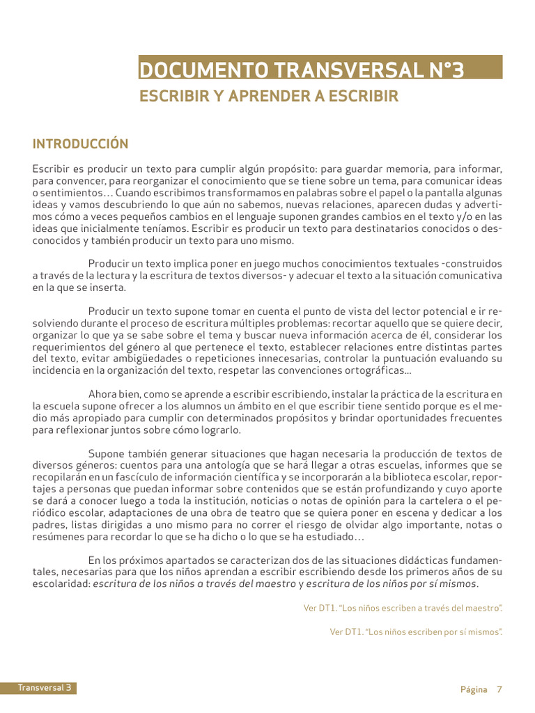 Escribir y Aprender a Escribir en Clase | PDF | Escritura