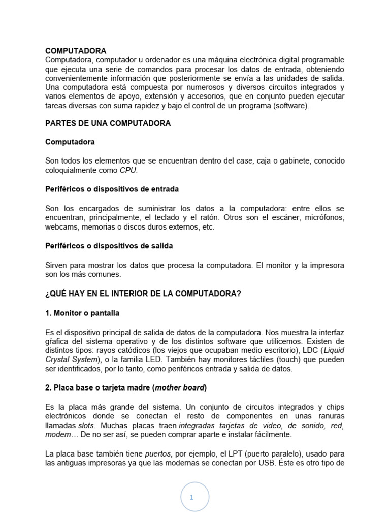 Hoja de Trabajo Ejercicios 2 y 3 | PDF | Periférico | Hardware de la ...