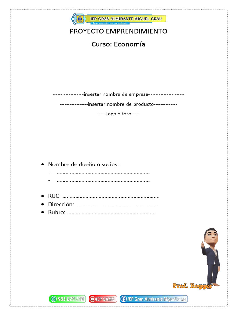 Proyecto Emprendimiento | PDF | Economias | Ciencias económicas