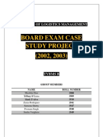 Board Exam Case Study Project (2002, 2003) : Elements of Logistics Management