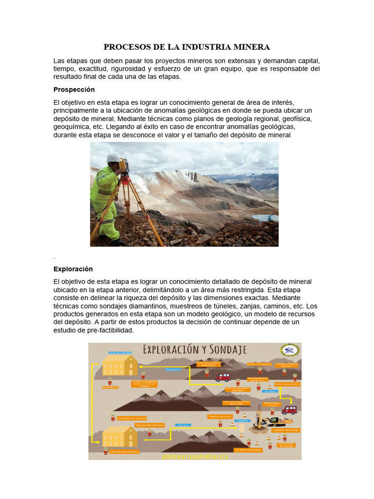 Etapas Clave en la Industria Minera | PDF | Minería | Evaluación de ...
