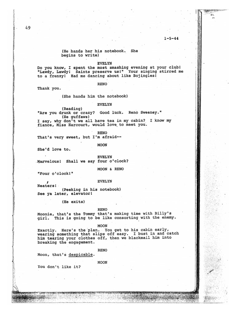 Anything Goes Cold Reading Scene | PDF