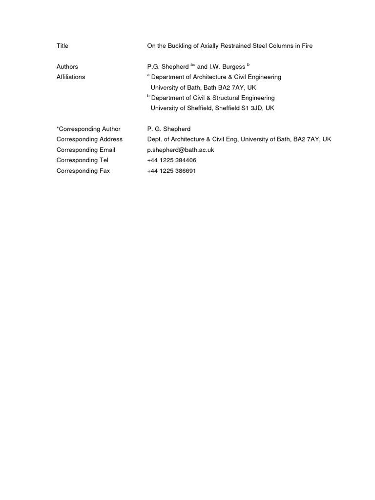 Engstruct Preprint | PDF | Buckling | Beam (Structure)