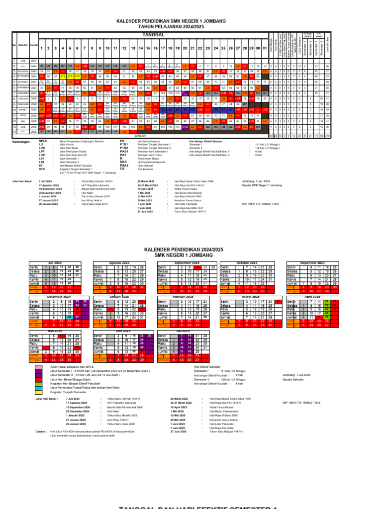 Kalender Pendidikan TP 2024-2025 - Fix | PDF