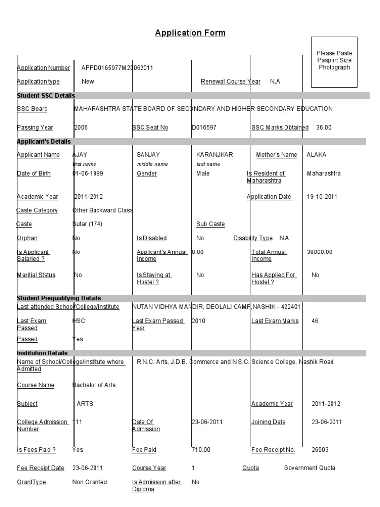 RPT Application Report Data | PDF | University And College Admission ...
