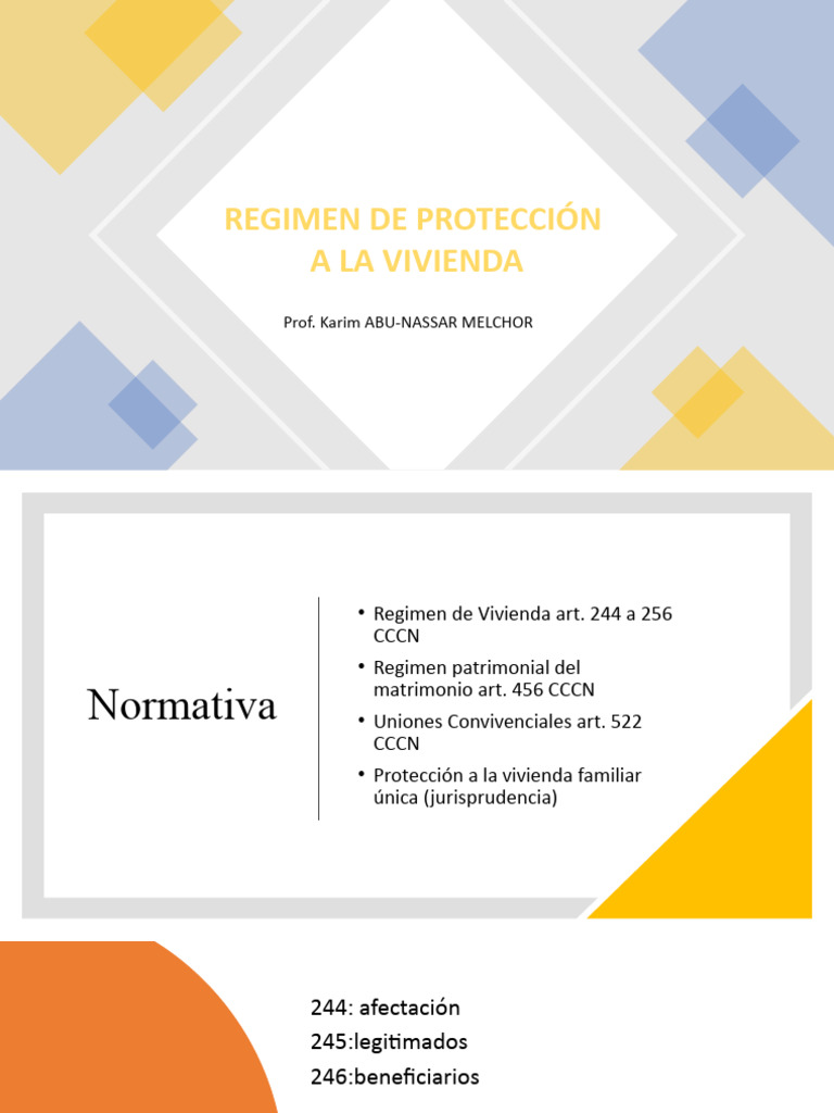 Régimen de Protección a la Vivienda Familiar | PDF | Condominio | Propiedad