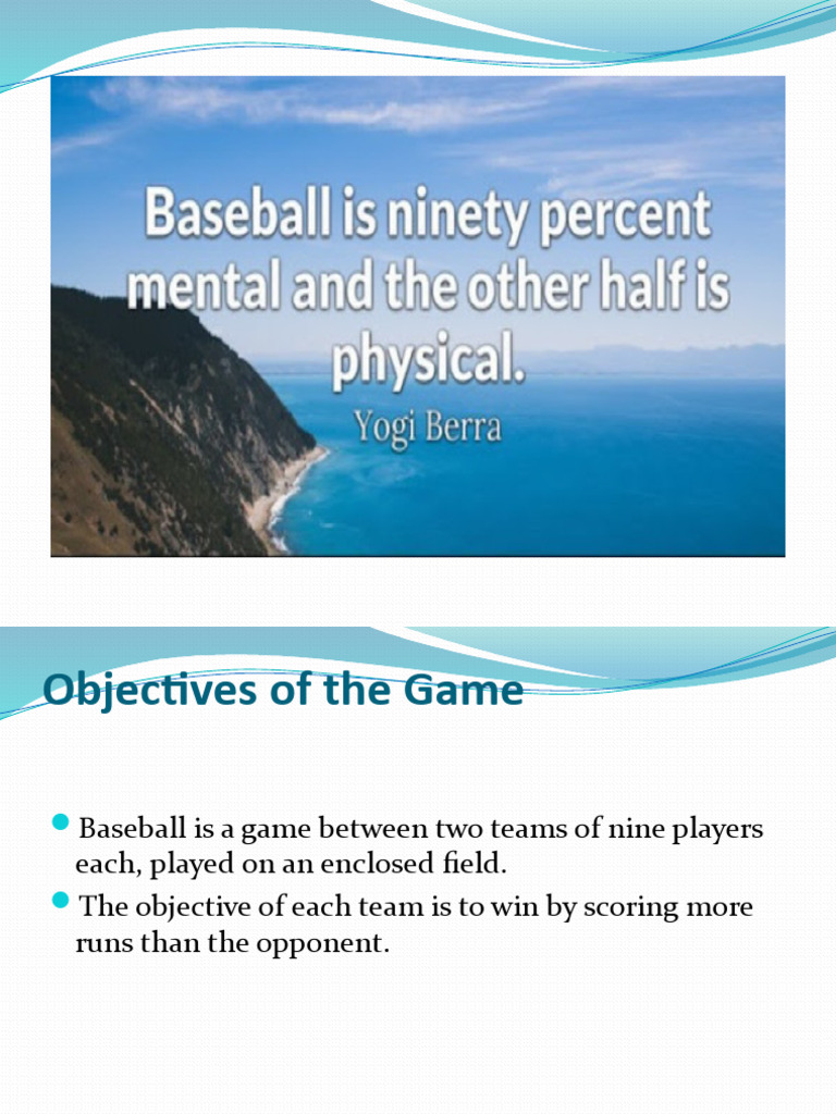 Understanding Baseball Objectives and Rules | PDF | Baseball Field ...