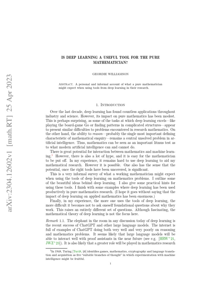 Deep Learning and Pure Mathematics | PDF | Artificial Neural Network ...