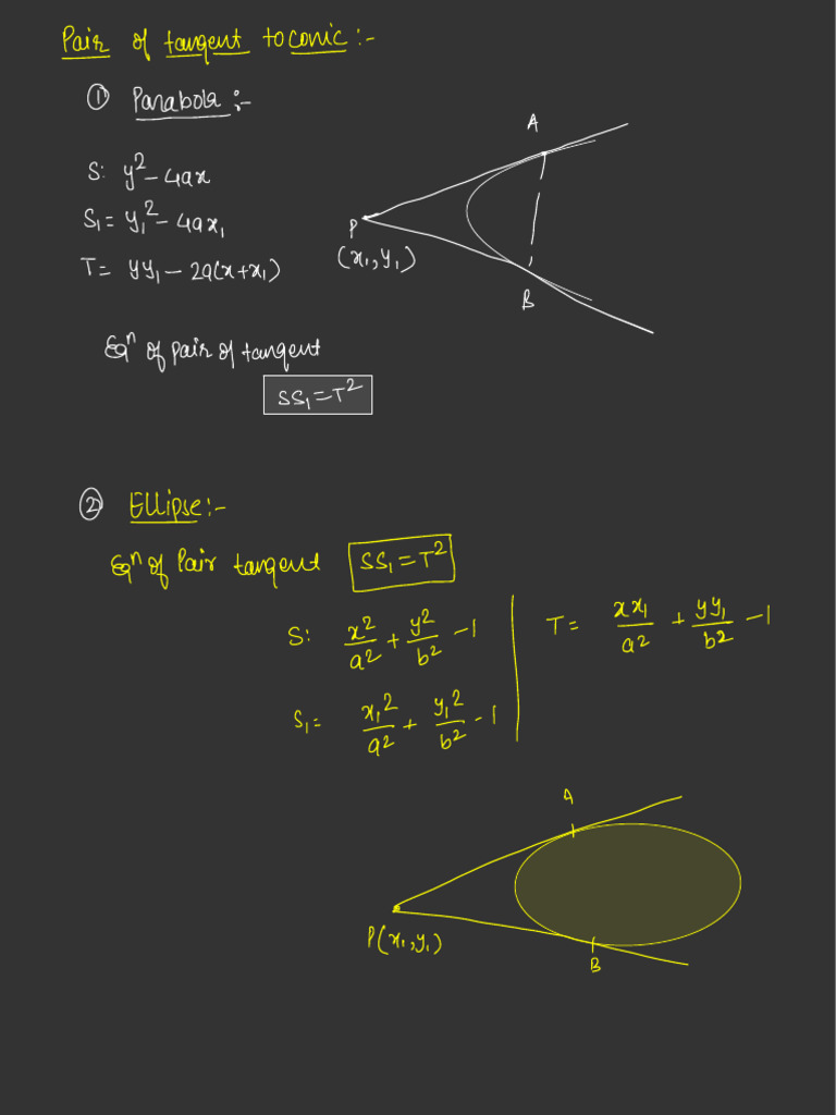 Conic Section Pdf Perpendicular Ellipse