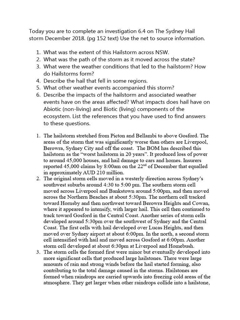 Sydney Hailstorm E+ES | PDF | Hail | Meteorology