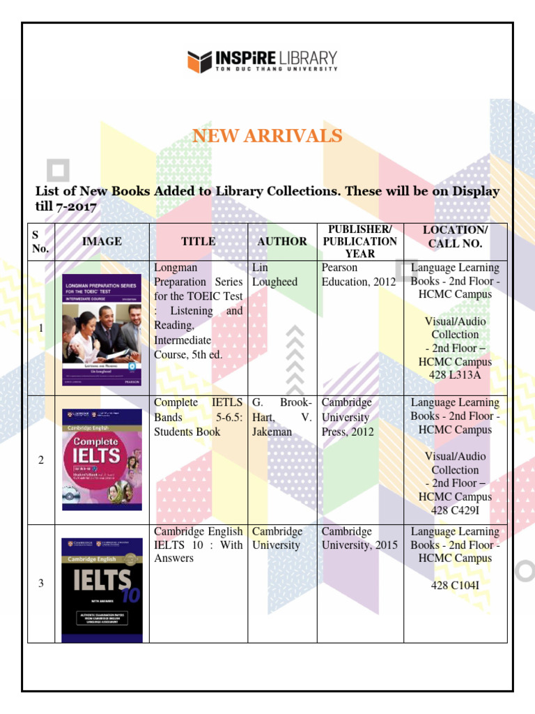 New Arrivals July 2017 | PDF | Ho Chi Minh City | International English ...