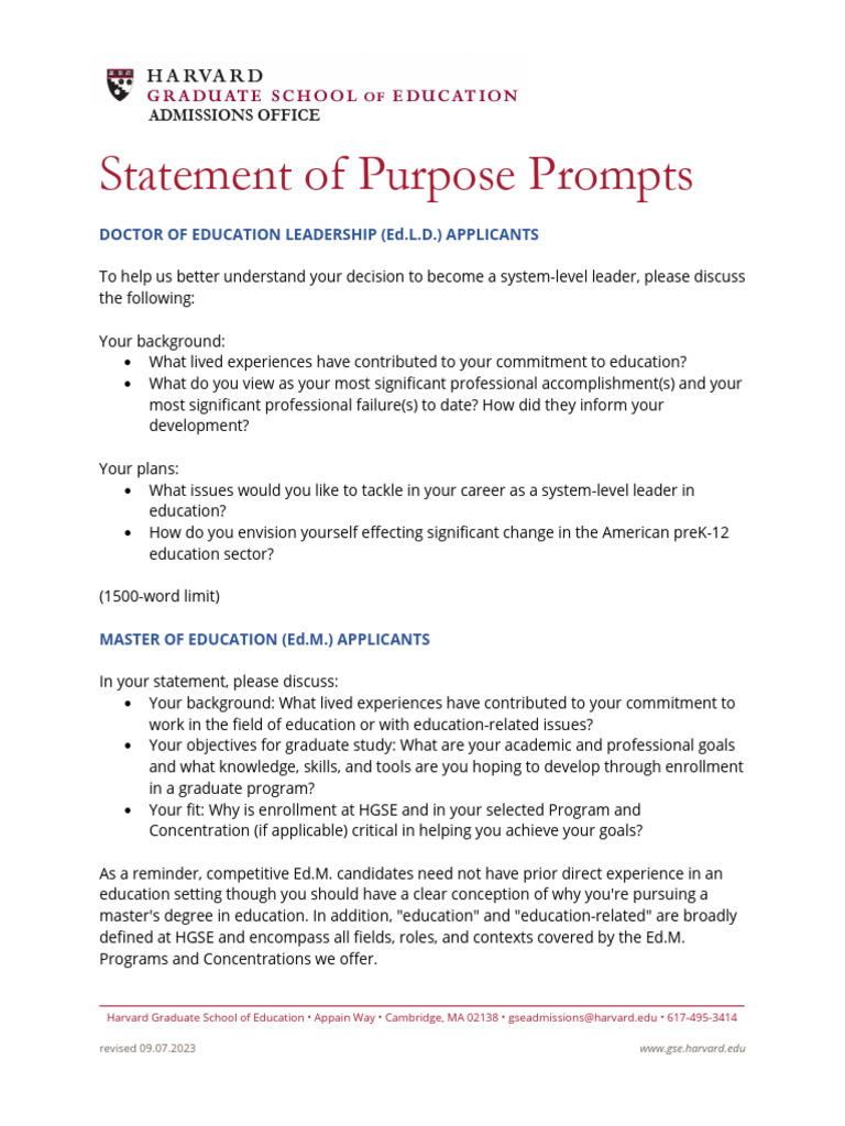 Tips Statement of Purpose | PDF | Leadership | Behavior Modification