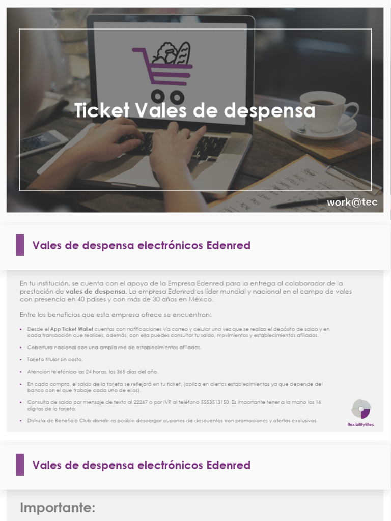 Guía de Uso de Vales de Despensa Edenred | PDF | Cupón | Contraseña