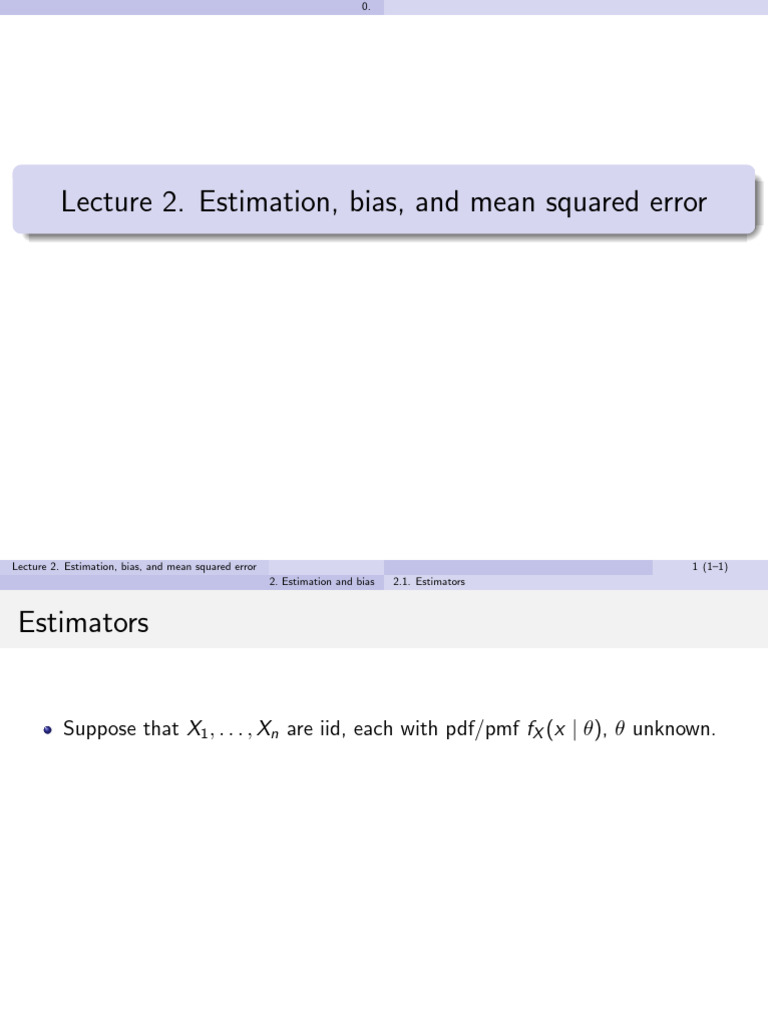 S1B 17 02 Estimation Bias | PDF | Bias Of An Estimator | Estimator