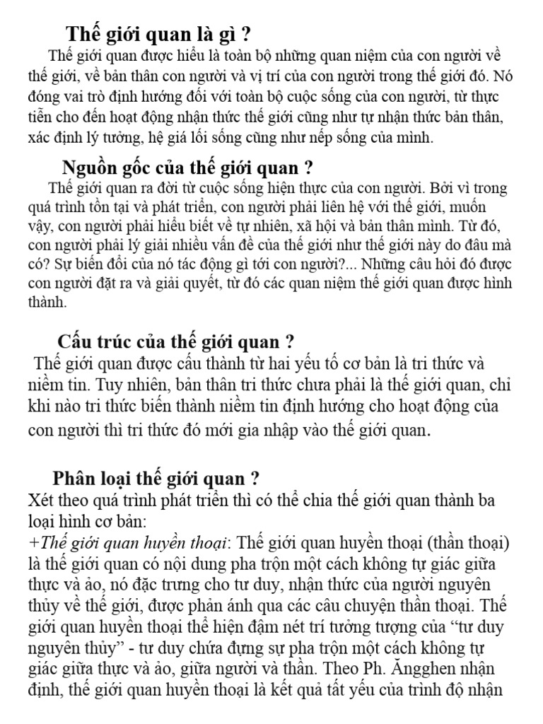 Thế Giới Quan Là Gì123 | PDF