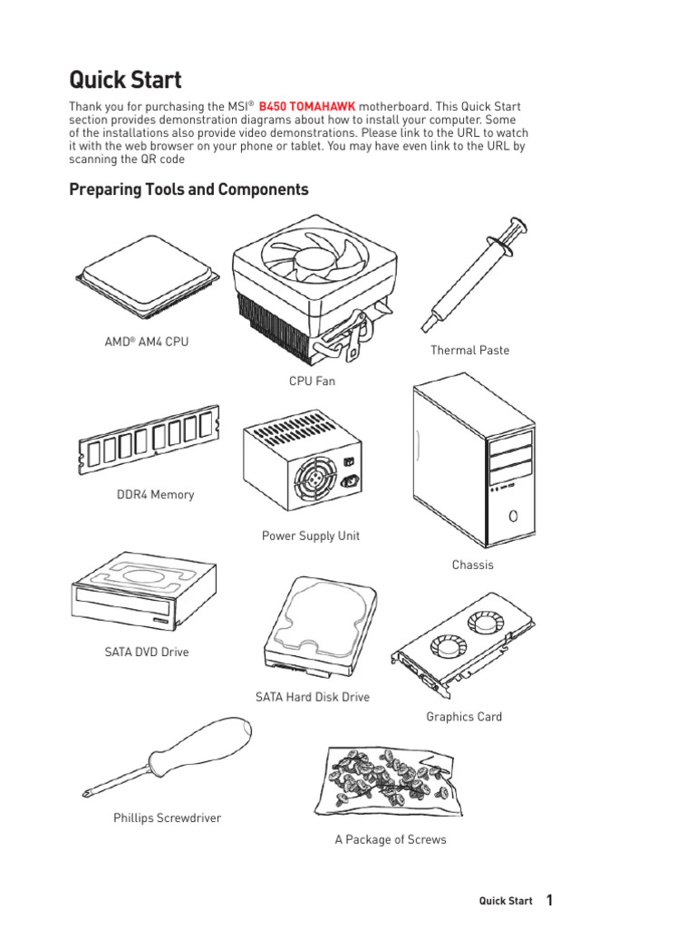 User Manual MSI B450 Tomahawk Max (English - 101 Pages) | PDF | Computers