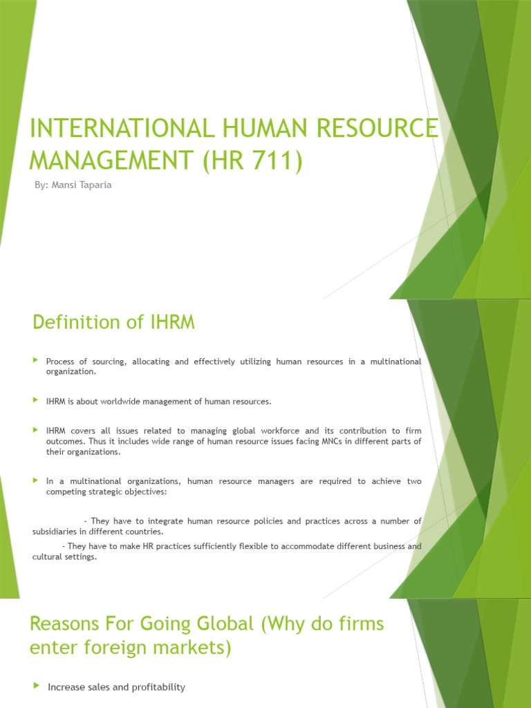International Human Resource Management | PDF | Human Resources | Human ...