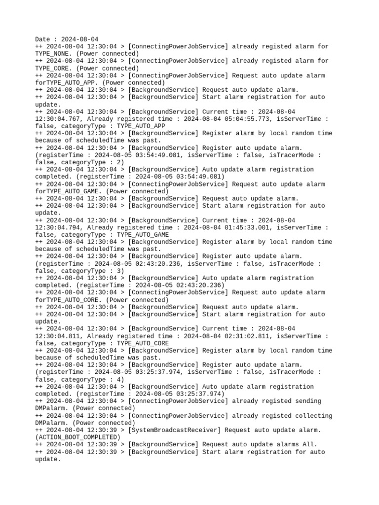 Auto Update Log | PDF