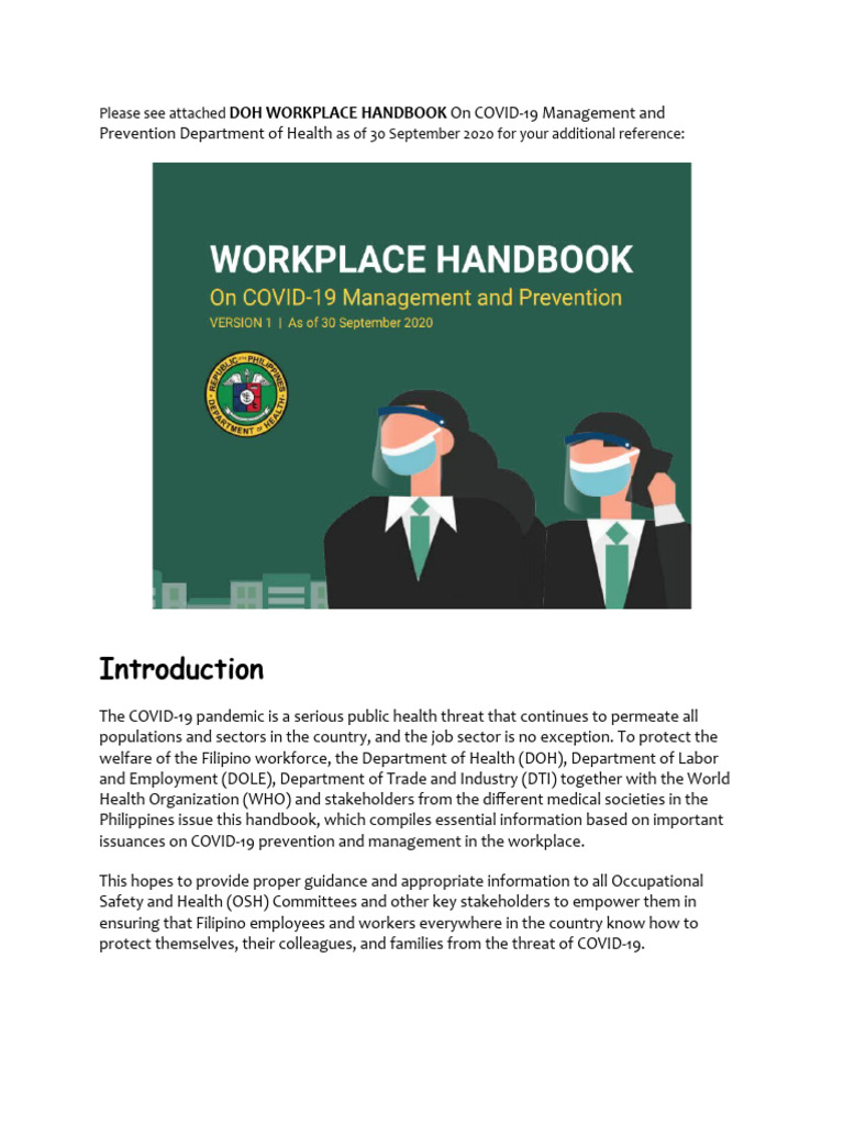 COVID-19 Workplace Safety Guide | PDF | Occupational Safety And Health ...