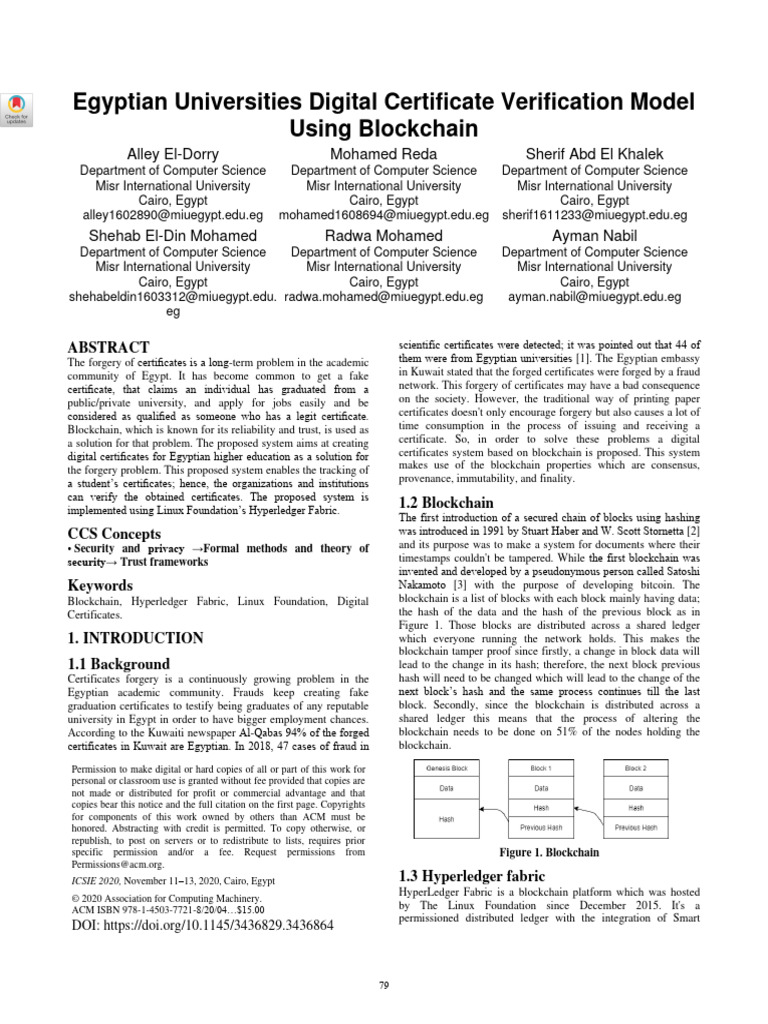 Egyptian Universities Digital Certificate Verification ModelUsing ...