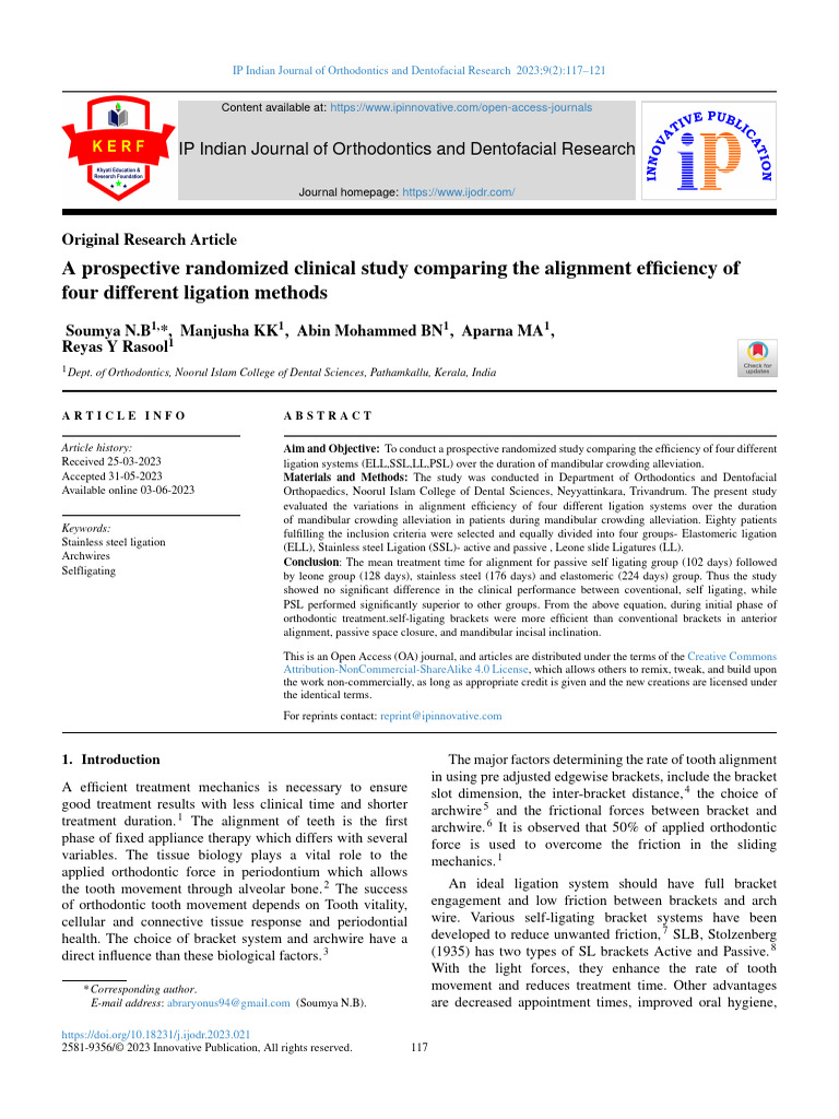 A Prospective Randomized Clinical Study Comparing The Alignment ...