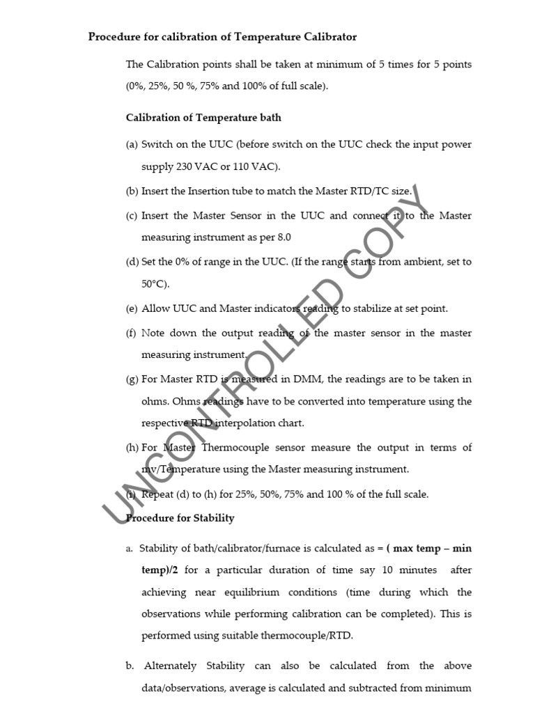 Temperature Calibration Guide | PDF | Thermocouple | Temperature