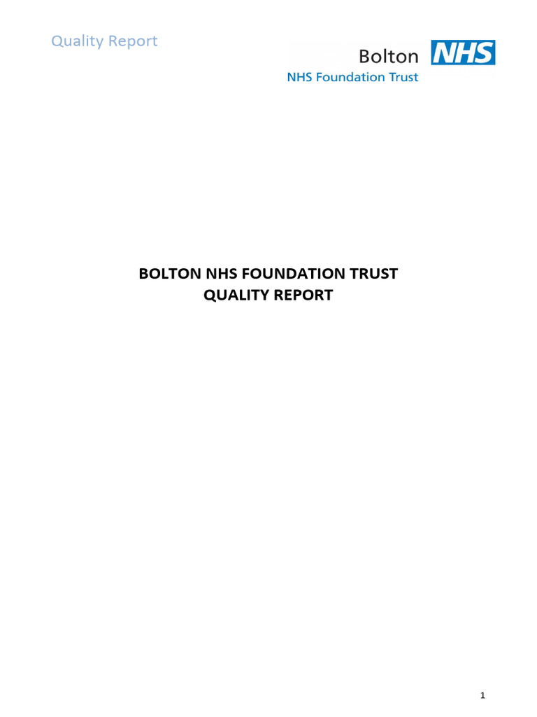 Bolton NHS Quality Report 2014-15 | PDF | Patient | Hospital