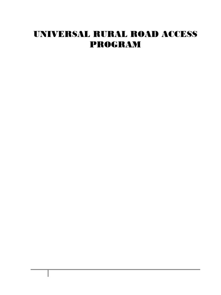 Universal Rural Road Access Program | PDF | Agriculture | Road