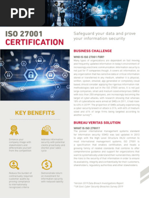 ISO 27001 Information Security Certification Service Sheet