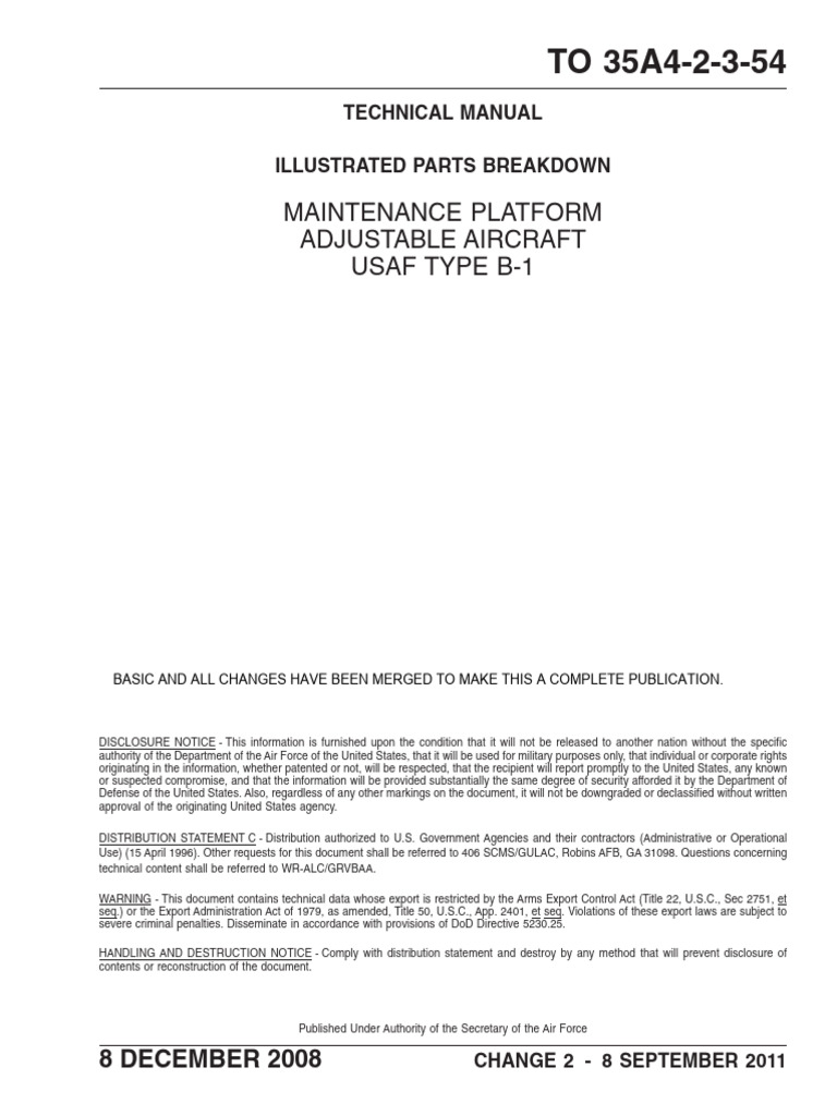 B-1 Adjustable Aircraft Maintenance Manual | PDF | Screw | Nut (Hardware)