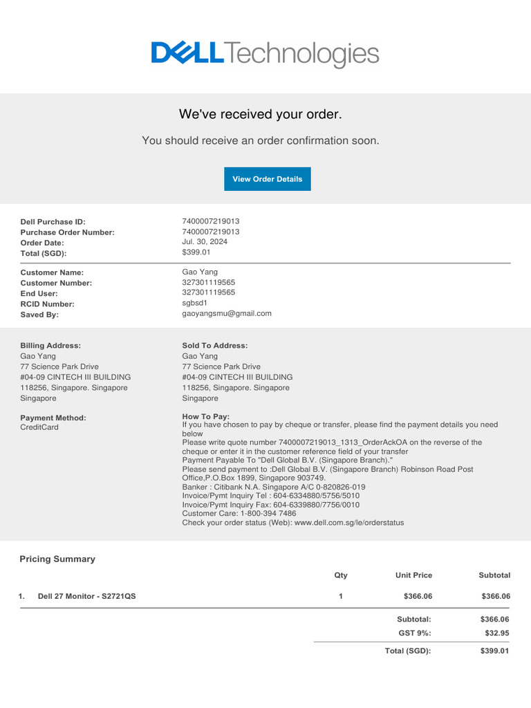 备用显示器发票 | PDF | Value Added Tax | Invoice