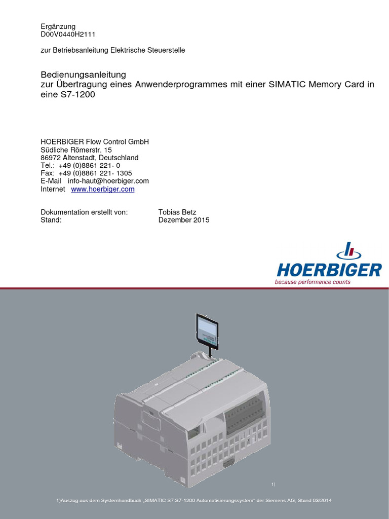 Hoerbiger Manual D00V0440H2111 | PDF