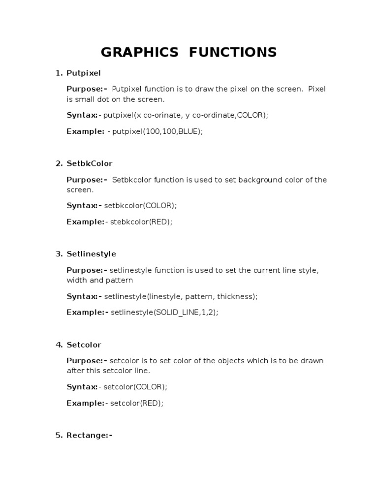 Essential Graphics Functions Overview | PDF | Typefaces | Ellipse
