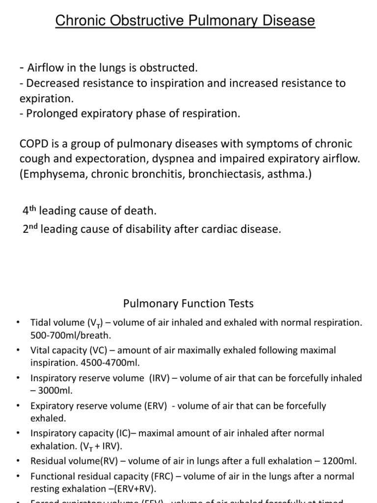 Chronic Obstructive Pulmonary Disease: TH ND | PDF | Exhalation | Lung
