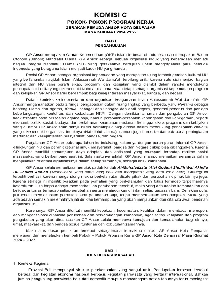 Program Kerja GP Ansor Denpasar 2024-2027 | PDF | Ilmu Sosial | Sejarah