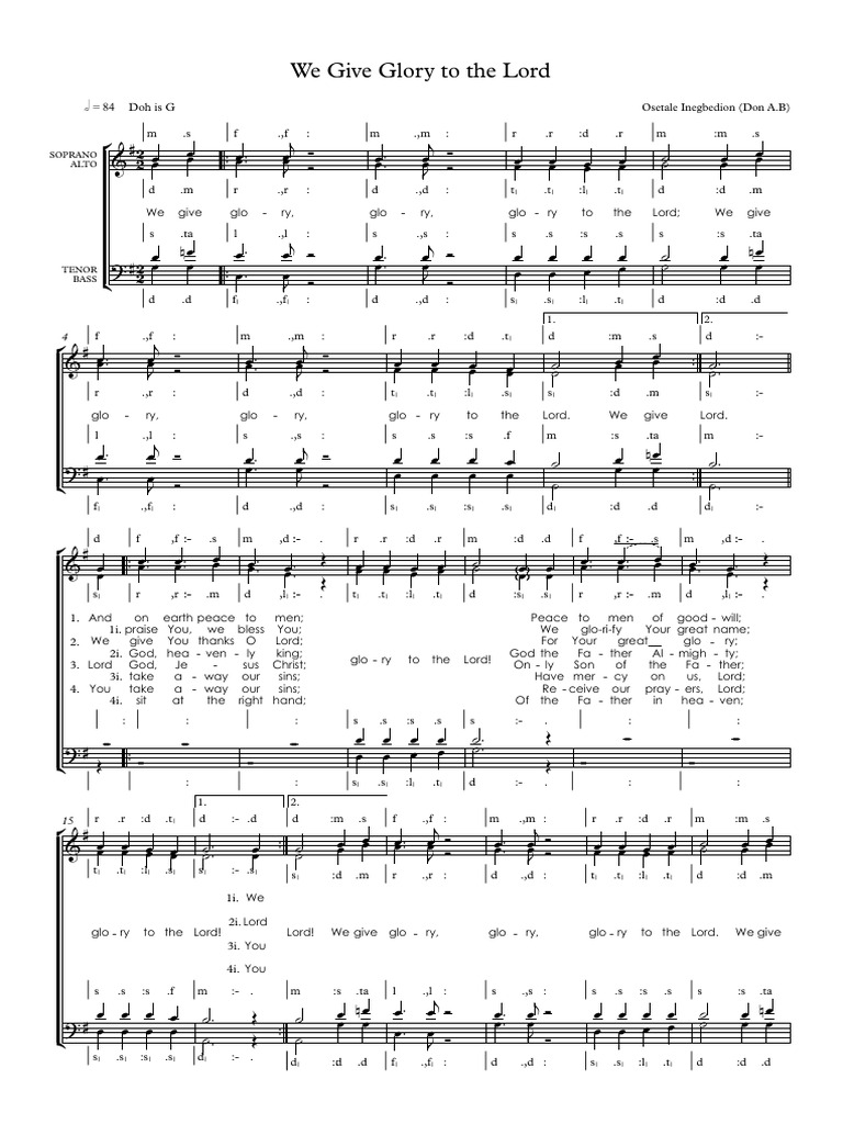 We Give Glory To The Lord | PDF