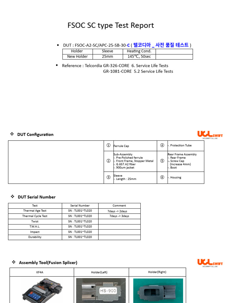 FSOC SC Type Test Report Summary | PDF | Optical Fiber | Applied And ...